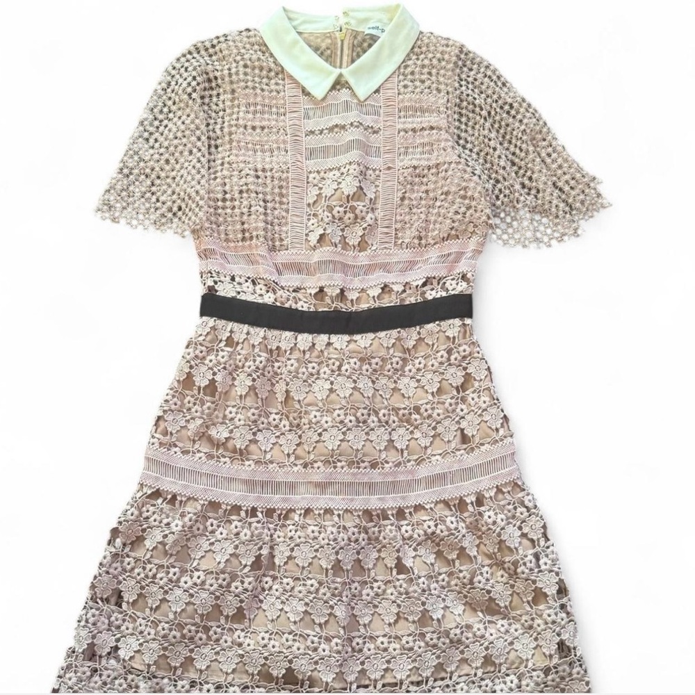 Self-Portrait Pink Lace Dress